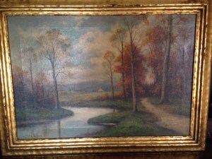 Landscape in oil signed H. Lewis