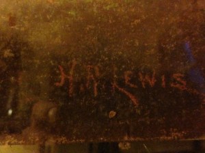 H. R. Lewis signature from pastel lanscape